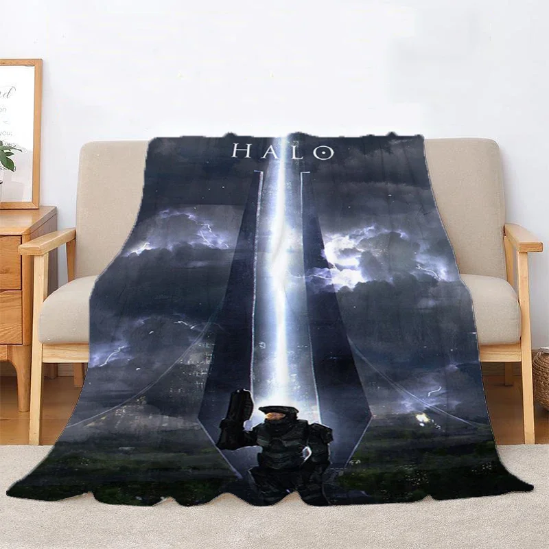 

Shoot Game Halo Sergeant Bed Blankets for Decorative Sofa Anime Blanket Fluffy Double Bedspread Knee Throw Soft Warm Winter Nap