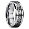 90767-df8ec3.jpg Bague celtique en acier inoxydable pour homme, 21 couleurs, 8 mm, incrustation de dragon rouge, vert, noir, fibre de carbone, alliance, bijoux, taille 6-13