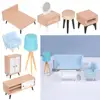 Kids Toy Dolls Accessories Scene Model Mini Furnishing Dollhouse Miniature Furniture TV Cabinet Sofa Bed Wardrobe 4