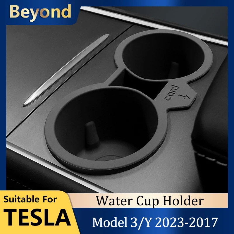 

For Tesla Model 3 Cup Holder 2023 Model Y Interior Accessories Center Console Non-slip Silicone Water Cup Insert Phone Holder