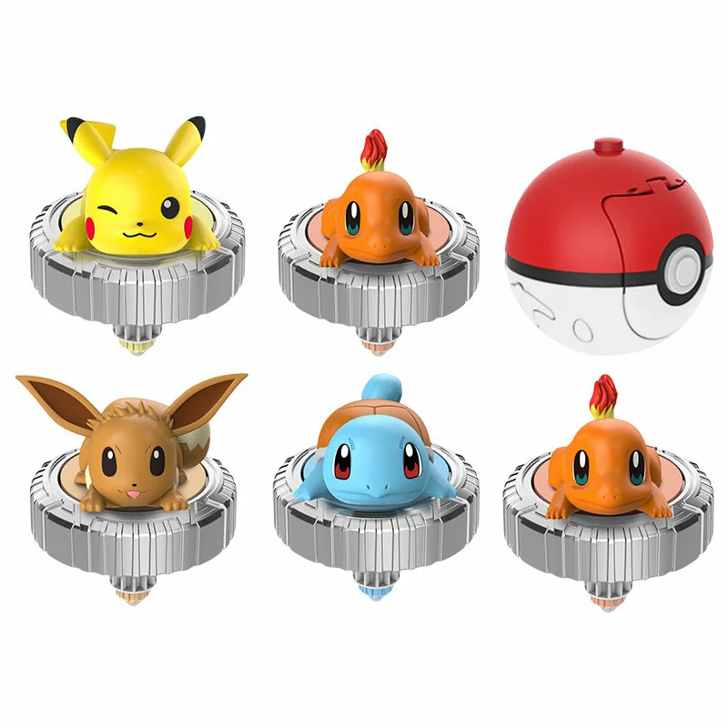 Spinning Top Pokemon Figure ball Pikachu Charmander Squirtle Mew