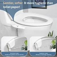 SAMODRA Ultra Slim Bidet Attachment for Toilet Seat - Dual Nozzle, Adjustable Water Pressure, Non-Electric Ass Sprayer 2