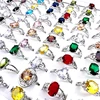 20/30/50/100pcs Rings For Women Silver Plated Multicolor Crystal Zircon Stone Fashion Jewelry Party Gift Wholesale Lot 1