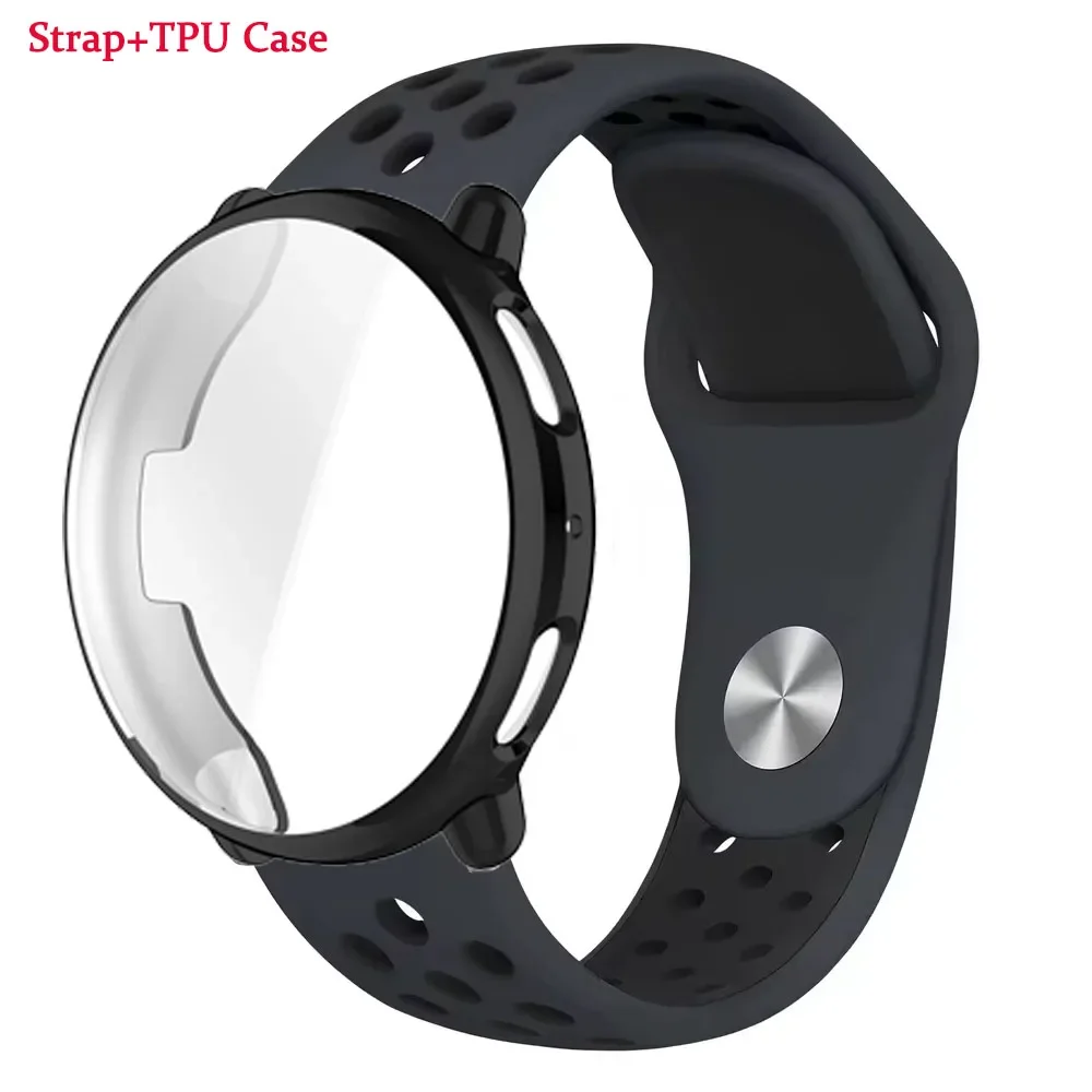 Silicone Breathable Strap with Screen Protective Cover and Wristband
