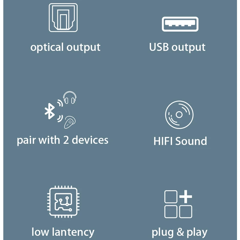 JCKEL USB SPDIF Optical Wireless Bluetooth Transmitter Dongle 5.0 BT Receiver Adapter Low Lantency For TV PC USB Audio