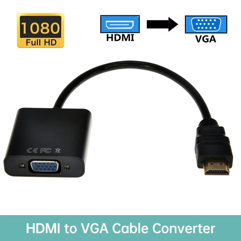 Hdmi Vga Cable Adapter 3.5mm Audio Cord Hd 1080p Hdmi Vga Cable