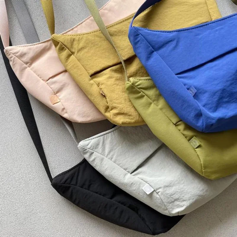 

Women's Casual Shoulder Bag Messenger Nylon Fabric Lulu Bag Simple Lightweight Large Capacity Have Logo Free Shipping