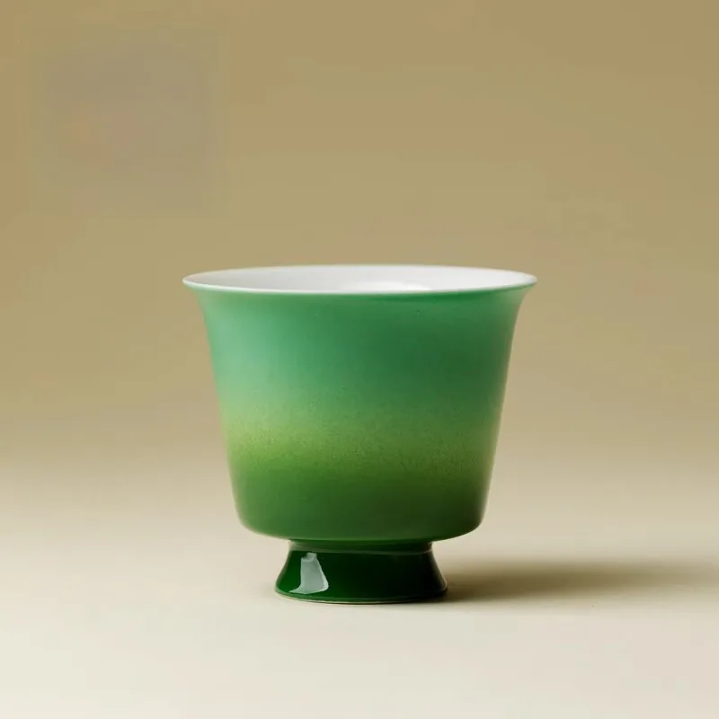 waking spring collection jade green series gradual change hand-painted ceramic tea set collection cover bowl teapot teacup