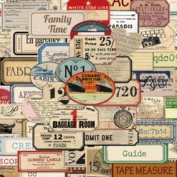 Pack of 50 Retro Decorative Stickers (60pcs)