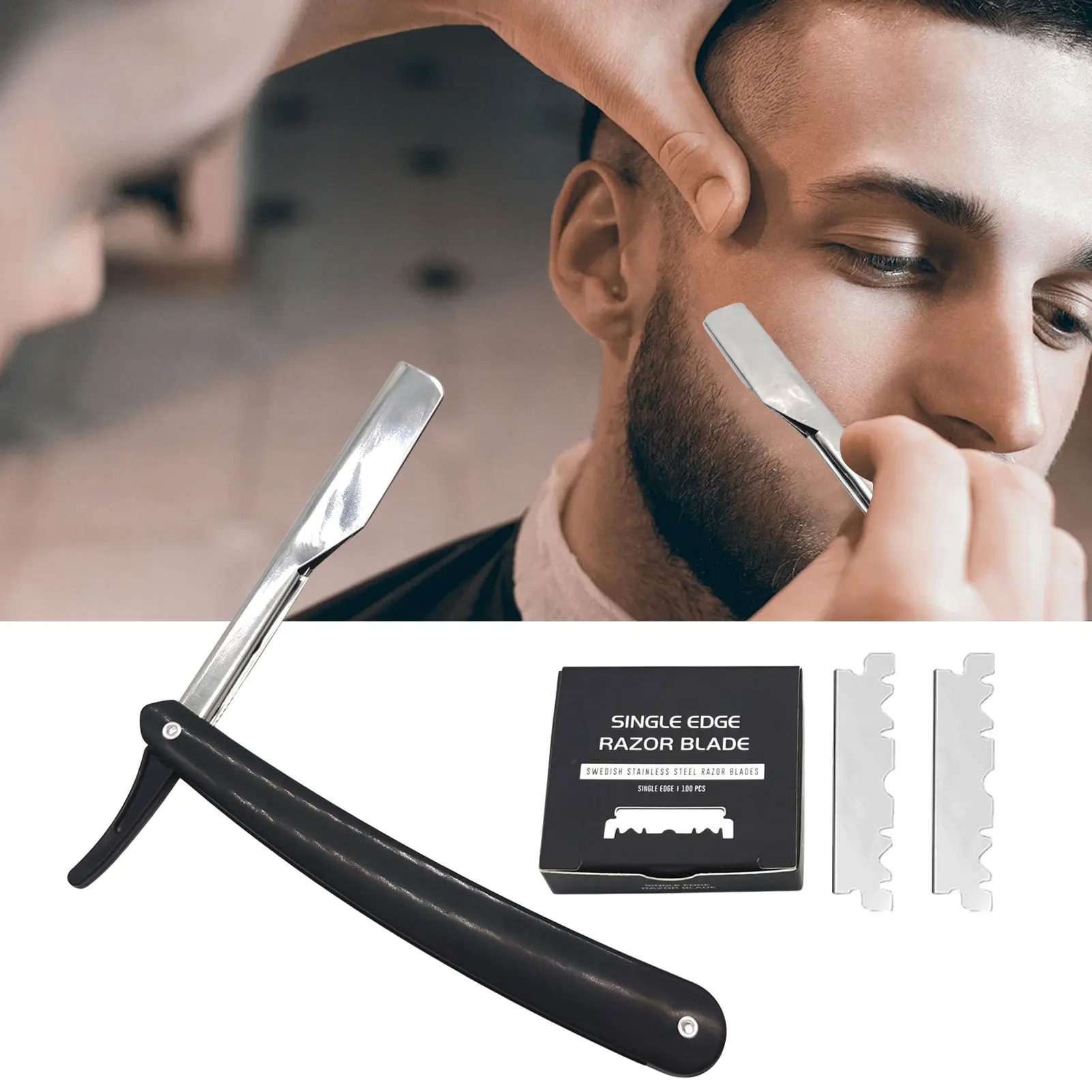 RIRON Straight Shaving Razors For Men Natural Rosewood Razor Handle Facial  Beard Cleaning Depilation Shavers - AliExpress