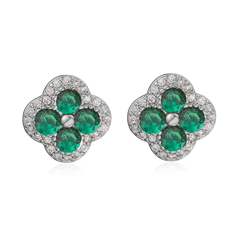 HECHENG 18K Gold Plated CZ Stone Flower Earrings image 11