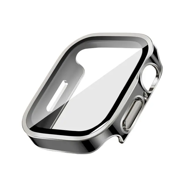 Glass+Case For Apple Watch 42 46mm 45mm 41 49 44mm 40 mm straight edge Screen Protector Cover Case iWatch SE 6 7 8 9 10 11 Ultra - Image 24