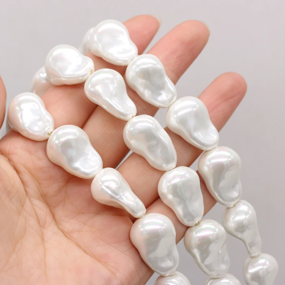 

High Quality White Baroque Bead Irregular Drop-shaped Pearl Shell Bead for Jewelry Making Bracelet DIY Necklace Accessorie