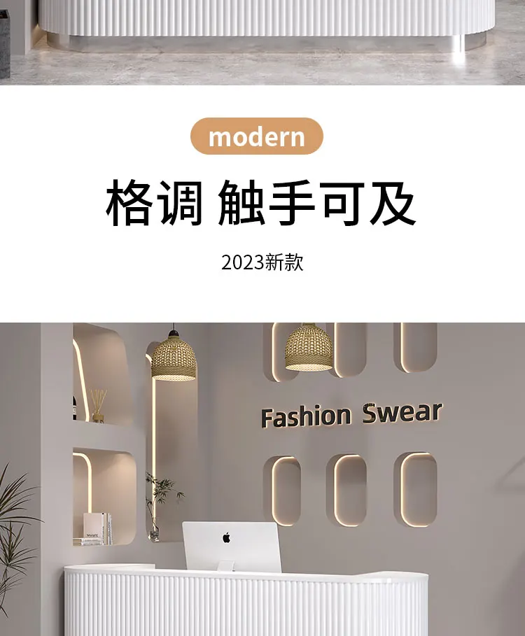 Description Picture 3 of itemCheckout Shop Reception Desk Office Standing Cashier Table Cash Business Counter Store Light Luxury Schreibtisch Furniture