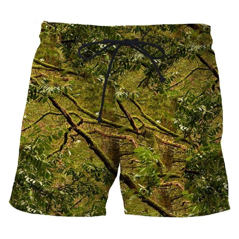 Vintage Camouflage 3D Print Men's Beach Shorts New Fashion Casual Swim Trunks Personality Sports  Board Ice Shorts Mens Clothing 2