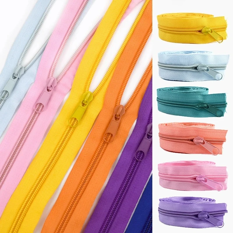 Rainbow Nylon Zipper with Slider Bags for Garment Decoration and Repair – Available in Multiple Lengths
