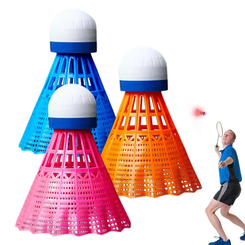 Lighting Badminton Night Glowing Shuttlecock Colorful Foam Ball Windproof Light-Up Outdoor Sports Entertainment For Children And