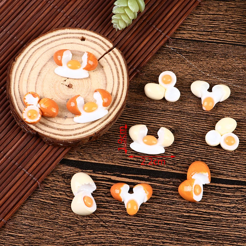 10Pcs/Set 1:12 Dollhouse Miniature Food Fried Egg White Egg Pretend Play Toys Accessories cat and dog food and drinking bowl pet eating set combination bowl white