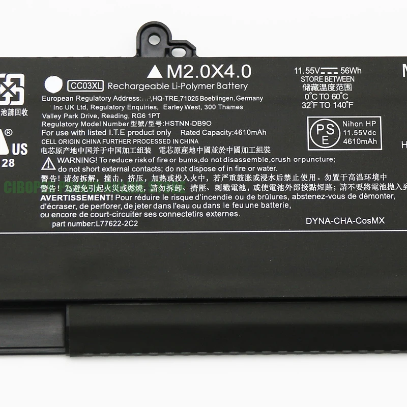 Bateria do Portátil cp para Elitebook Cc03xl 53wh 4400mah 830 835 840 845 g7 Hstnn-lb8q Ib9h B9f L776061c2 421 L7855005 - Imagem 6