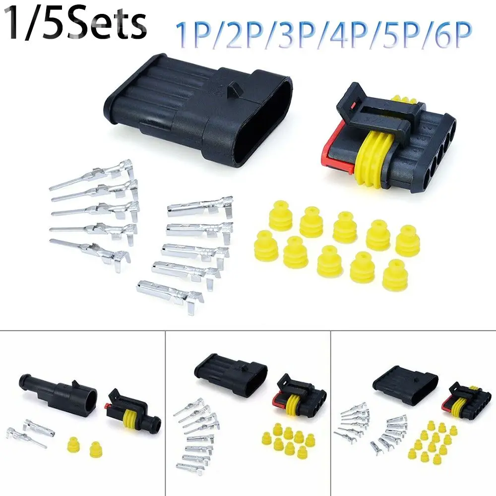 

Seal Kits Car Cable Terminal 1P 2P 3P 4P 5P 6P Automotive Waterproof Connectors Electrical Wire Male and Female Plug