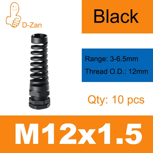 

IP68 Waterproof M12-M16 PG7-PG21 Cable Seal Sleeve Connector Plastic Screw Stress Protector 3-6.5mm Anti-bending