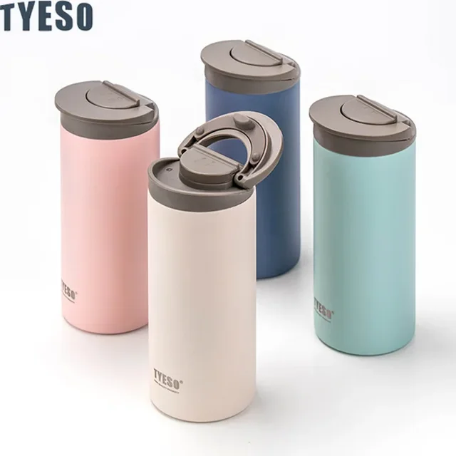 Tyeso Stainless Steel Insulated Travel Mug Leak-Proof Direct Drink Water Bottle for Men and Women Portable Car Coffee Cup 1