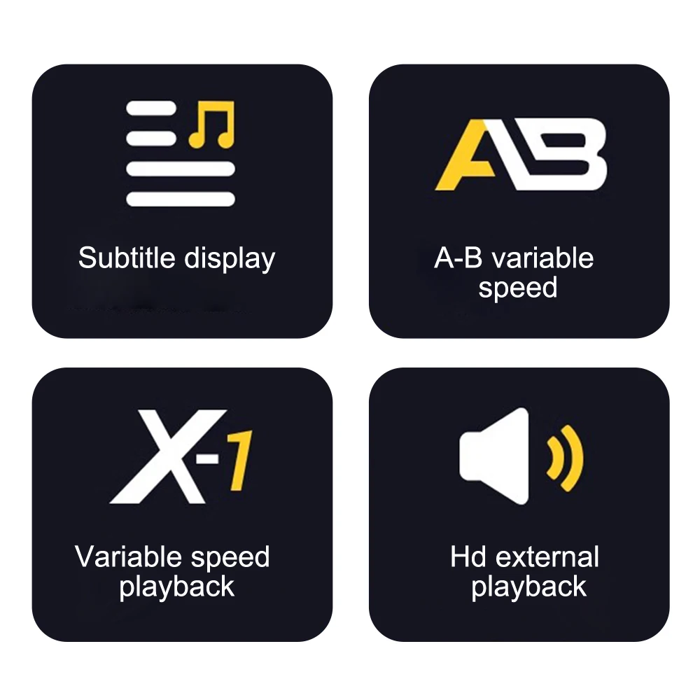 נגן mp3 מוסיקה עם Bluetooth 5.4 hifi mp4 מסך מגע מלא מובנה מקליט מצלמה נגן וידאו fm/ספר אלקטרוני