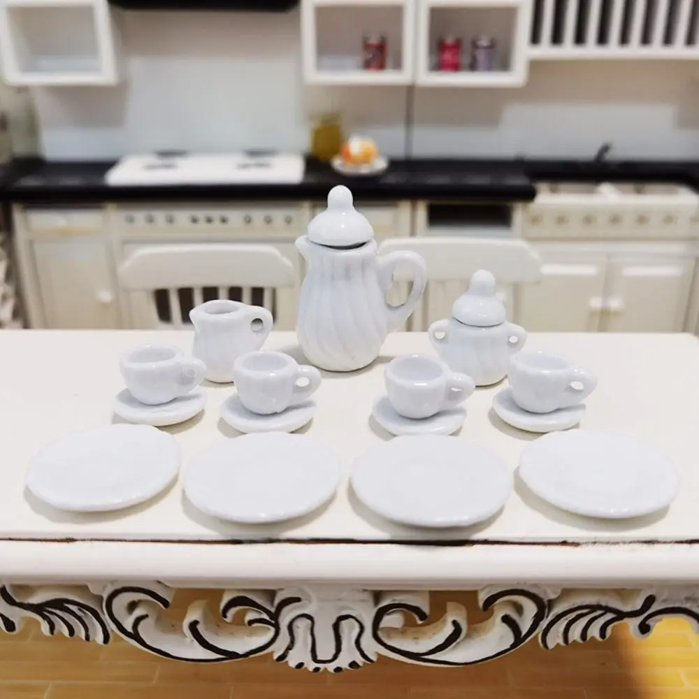 Ceramic Mini Tea Set for Dollhouse Accessories