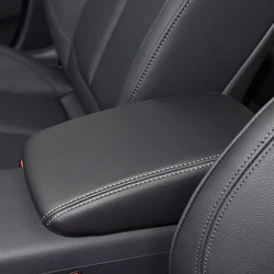 Deluxe Breathable Ultra - Fiber Leather Car Armrest Cover with Skin - Friendly Fabric & Quick Installation (Grey - line)