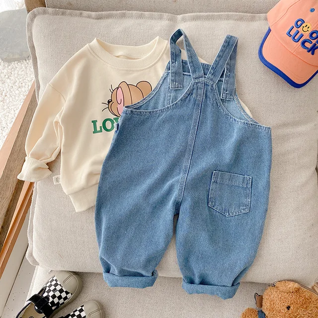macacão denim infantil primavera