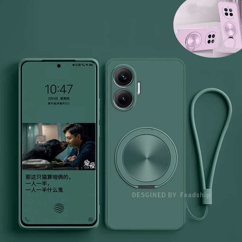 Silicone Phone Case with Magnetic Holder and Screen Protector Film