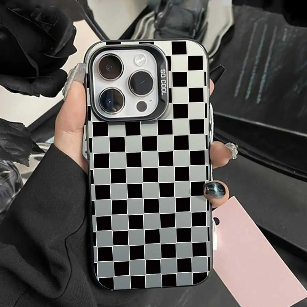 Cute Cartoon Soft Silicone Phone Cover with Silver IMD Grid Design
