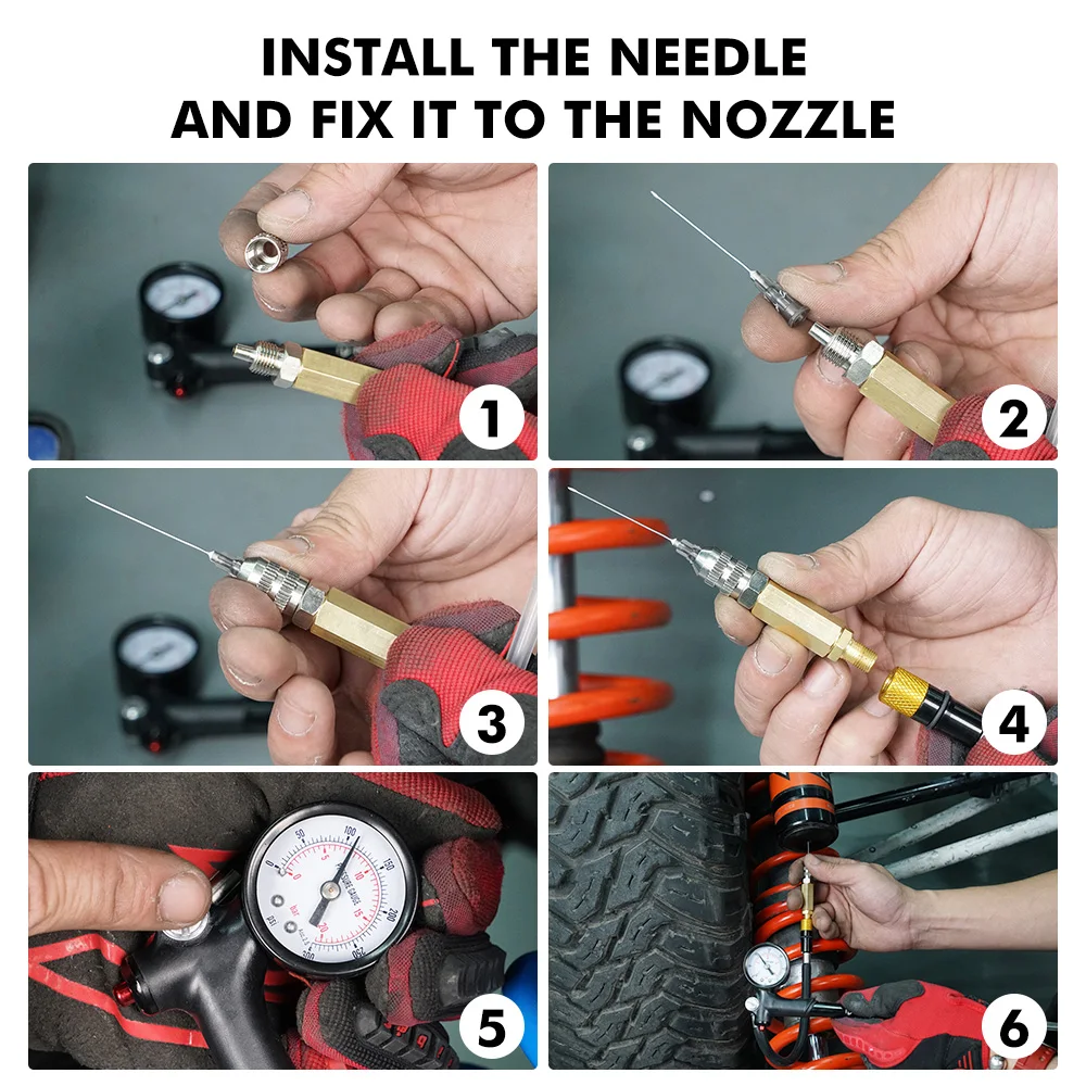 Shock Absorber Nitrogen Needle Set Airbag Filling Joint Tool for KTM Honda Yamaha Polaris RZR Arctic Cat Snowmobile UTV ATV shock absorber needle set