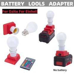For Einhell Ozito 18v Light Led  Lamp 5W  E27 LED Lamp Light Bulbs Warm Cool White BULB  With Remote Control
