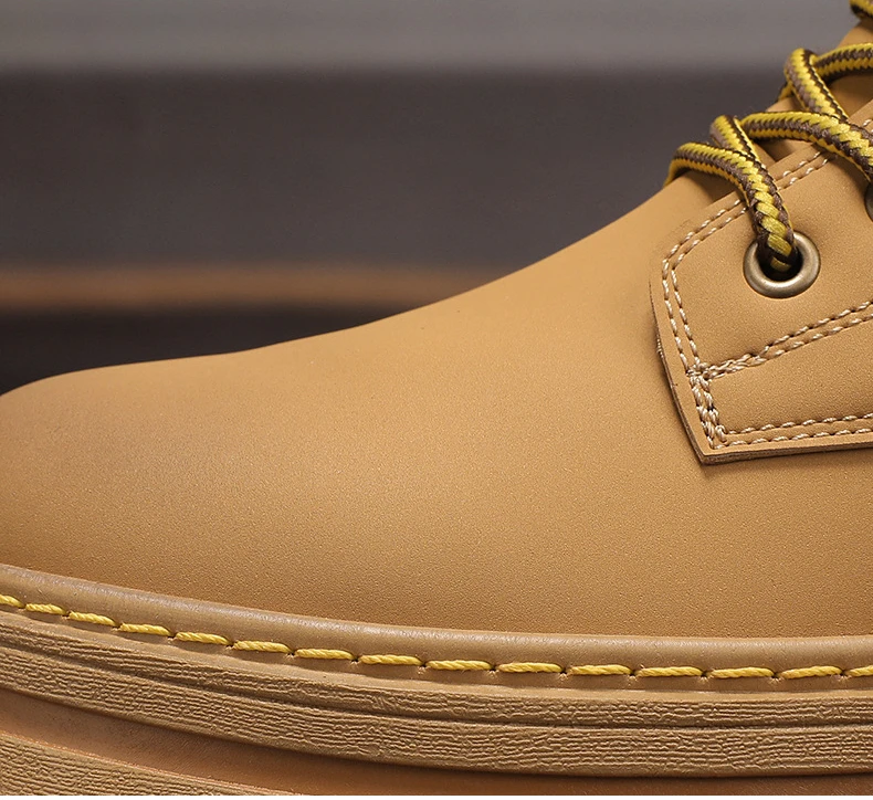 High Top Mens Leather Fashion Motorcycle Ankle for Men Winter Boots Man Shoes Lacing Botas Hombre_voghion.com