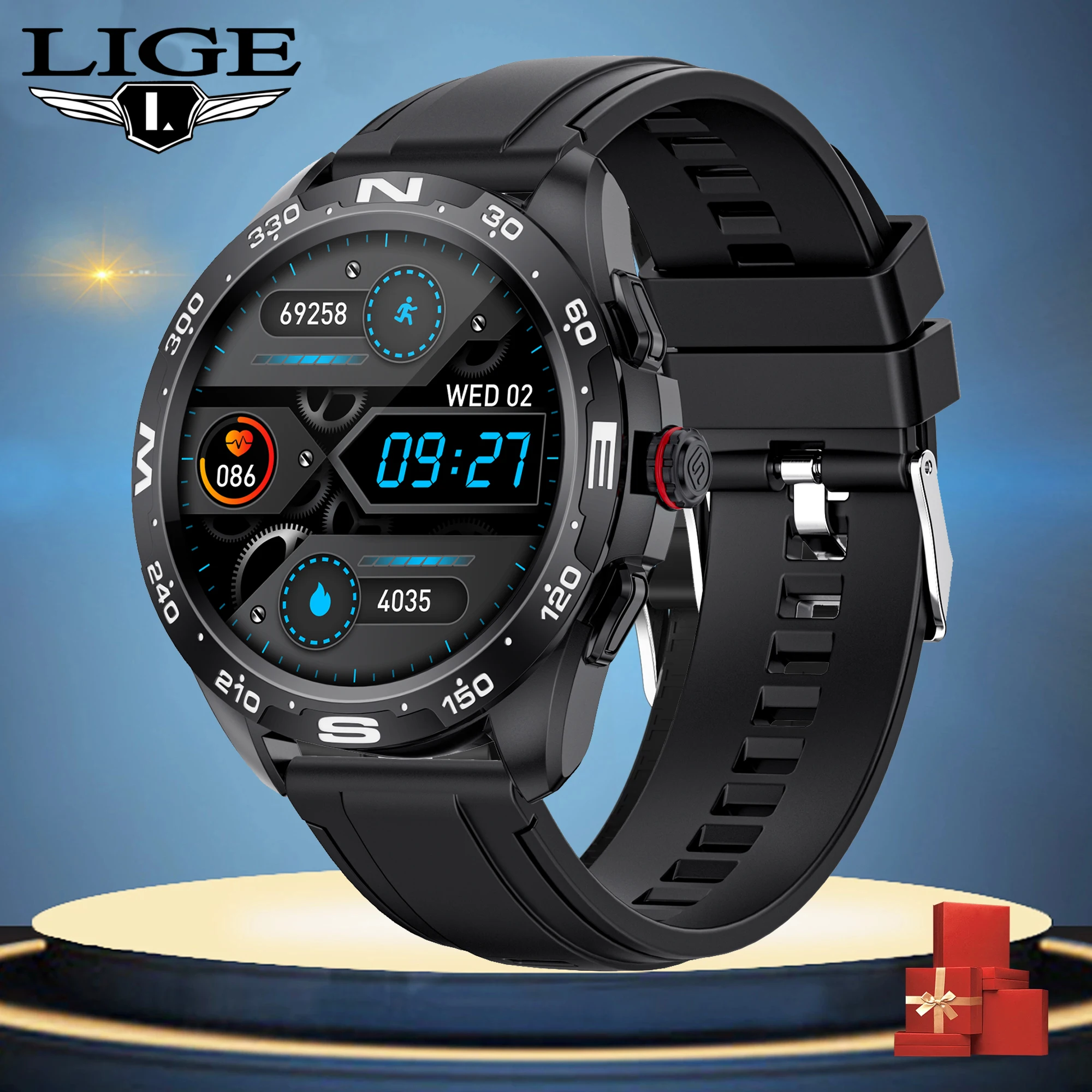 

LIGE Smart Watch Men Full Touch Bluetooth Call Smartwatch Heart Rate Clock Waterproof Fitness Tracker Smart Bracelet Watch Women
