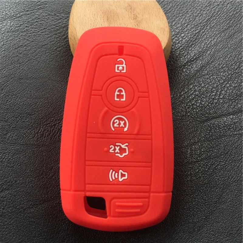 Key Case, Key Case Cover-Silicone Car Key Case Cover for Ford Fusion Mustang Explorer F150 F250 F350 EcoSport Edge S-MAX Ranger Lincoln Mondeo