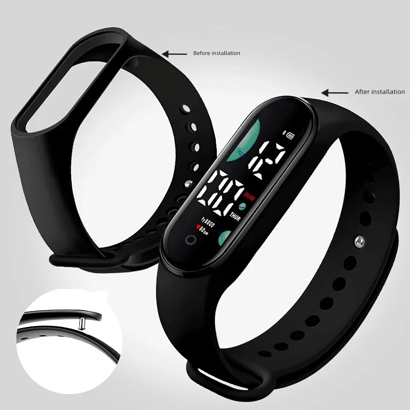 2025 New Motion Sports Watch for Women Electronic LED Digital Wristwatch Fashion Casual Simple Silicone Touch Waterproof Clock - 5