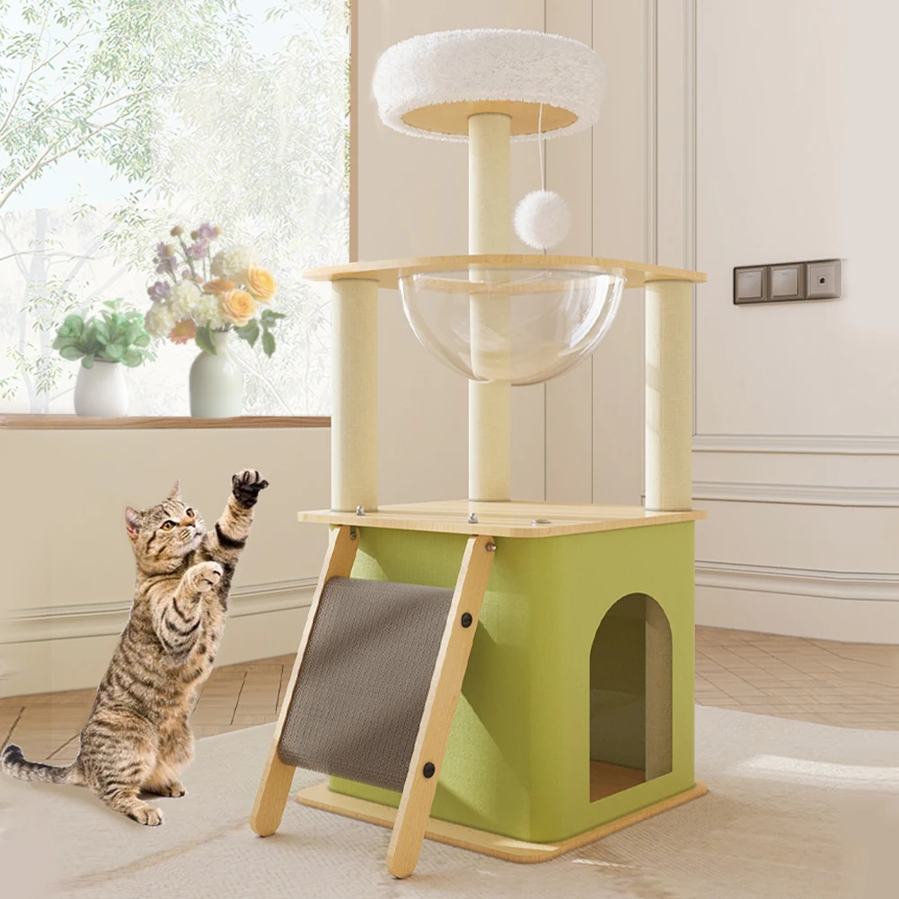 Cat Tree Cat Climbing Frame Multi-layer Cats Towers Cat Scratching Posts with Cat Condos Cat Scratchers Space Capsule
