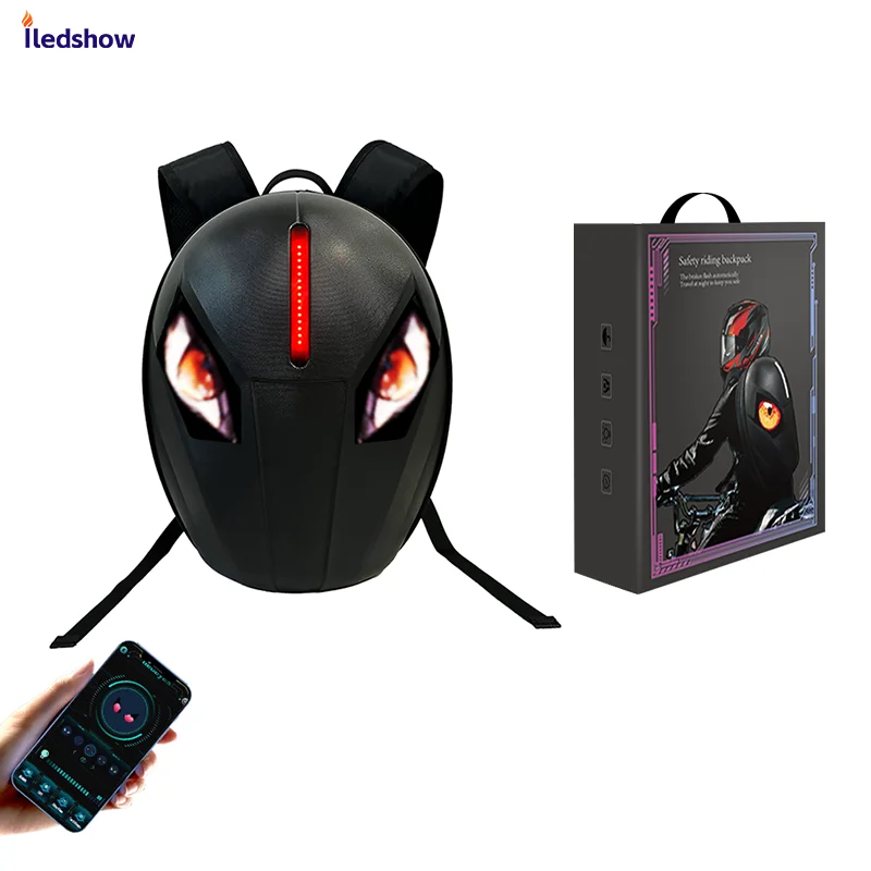 Sac à Dos Moto LED Bewinner - Écran Couleur Programmable, Étanche, Pour Casque