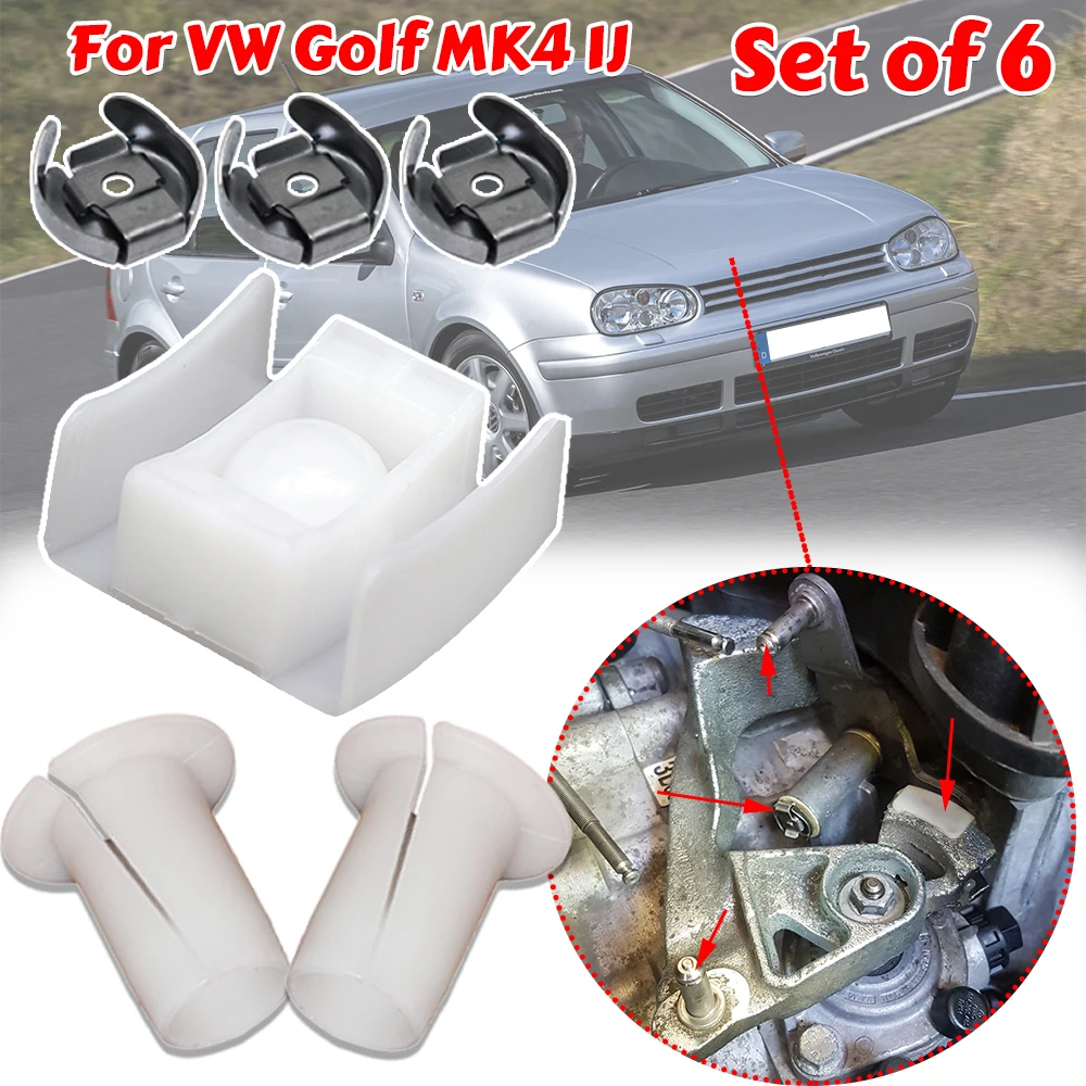 Car Gear Selector Wiring Lock Washer Shift Relay Lever Slide Shoe Bushing Bearing Kit for VW Golf MK4 1997 1998 1999 2001-2005