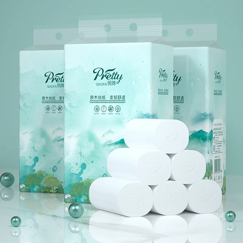 24/30 גלילים של נייר גדול לבית נייד נייר טואלט סיטונאי מפעל מגבות ידיים נייר טואלט עץ פולפה