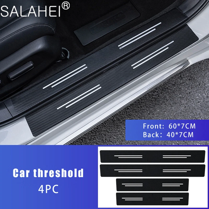 Adesivo Soglia Porta Auto In Fibra Di Carbonio Adesivi Striscia Protettiva Tronco Per Fiat Abarth 595 Abarth 500 Abarth 124 Accessori