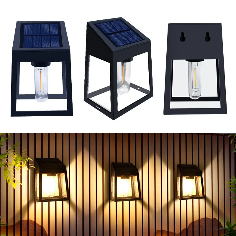 Solar wall lamp outdoor decorative waterproof tungsten wire wall lamp garden courtyard home outdoor decorative wall lamp 10x oven light cooker microwave bulb ses e14 25w high temperature 300degree lamp vintage edison tungsten light bulb bread machin