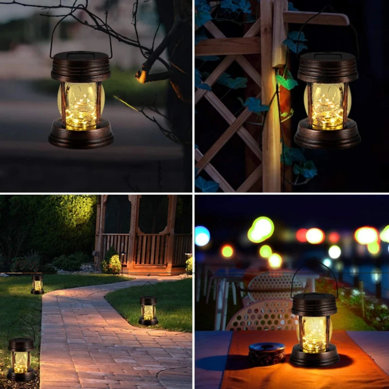 decorative solar lights Dark Automatic Lighting Induction Hanging Solar Lights Outdoor Waterproof Retro Lanterns with Handle Yard Patio Garden Decoratio best outdoor solar lights