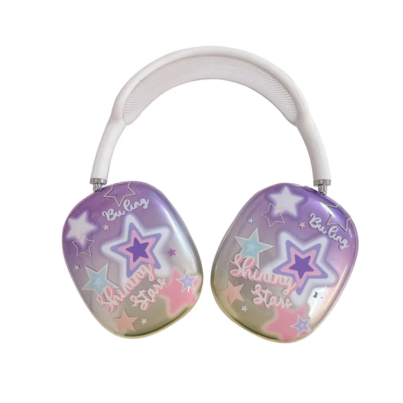 

Gradient Purple Star Head-mount Cases For Apple Airpods Max Wireless bluetooth Headphone Cover Protective for air pods max