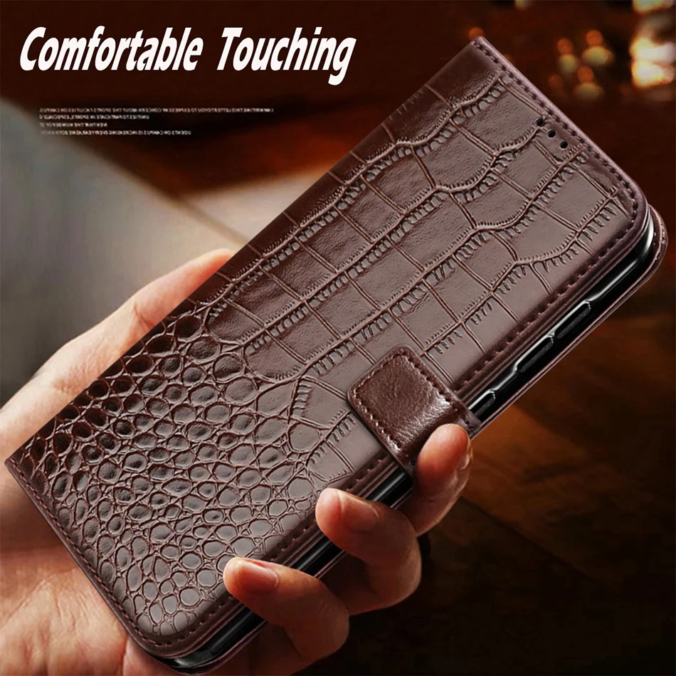 Leather Flip Wallet Phone Case with Magnetic Stand