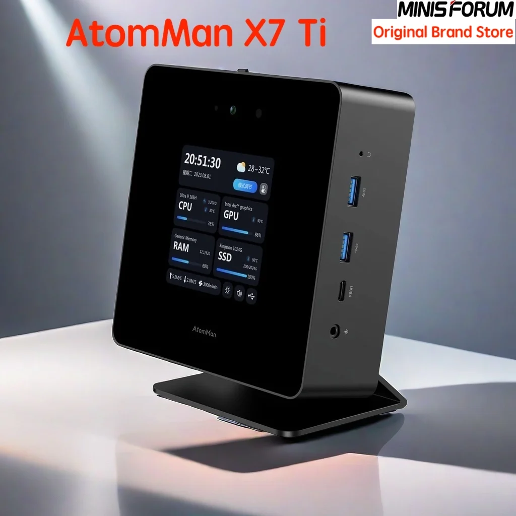 AtomMan Gaming Mini PC X7 Ti Ultra 9-185H 4 inch Micro Computer