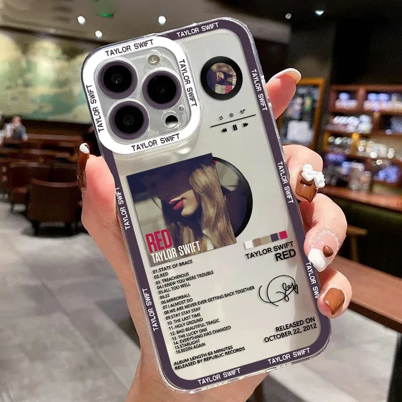 thumbnail image 1 of Funda para teléfono S-Swift Singer T-Taylor para iPhone 16 15 14 13 12 11 Mini Pro Max X XR XSMax 7 8 Plus SE20 Funda transparente, 1 of 5