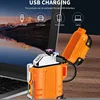2024 Waterproof Double Arc Lighter USB Rechargeable Windproof Plasma Lighter Outdoor Camping Flameless Smoking Accessories 5